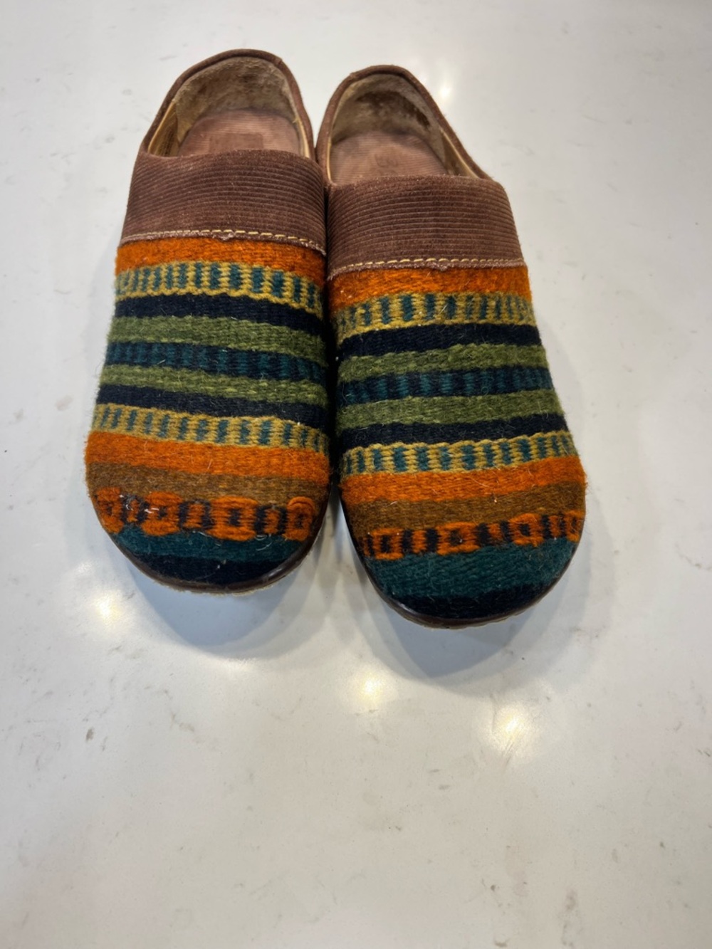 Born Multicolor Patterned Wool Slip-On Clogs